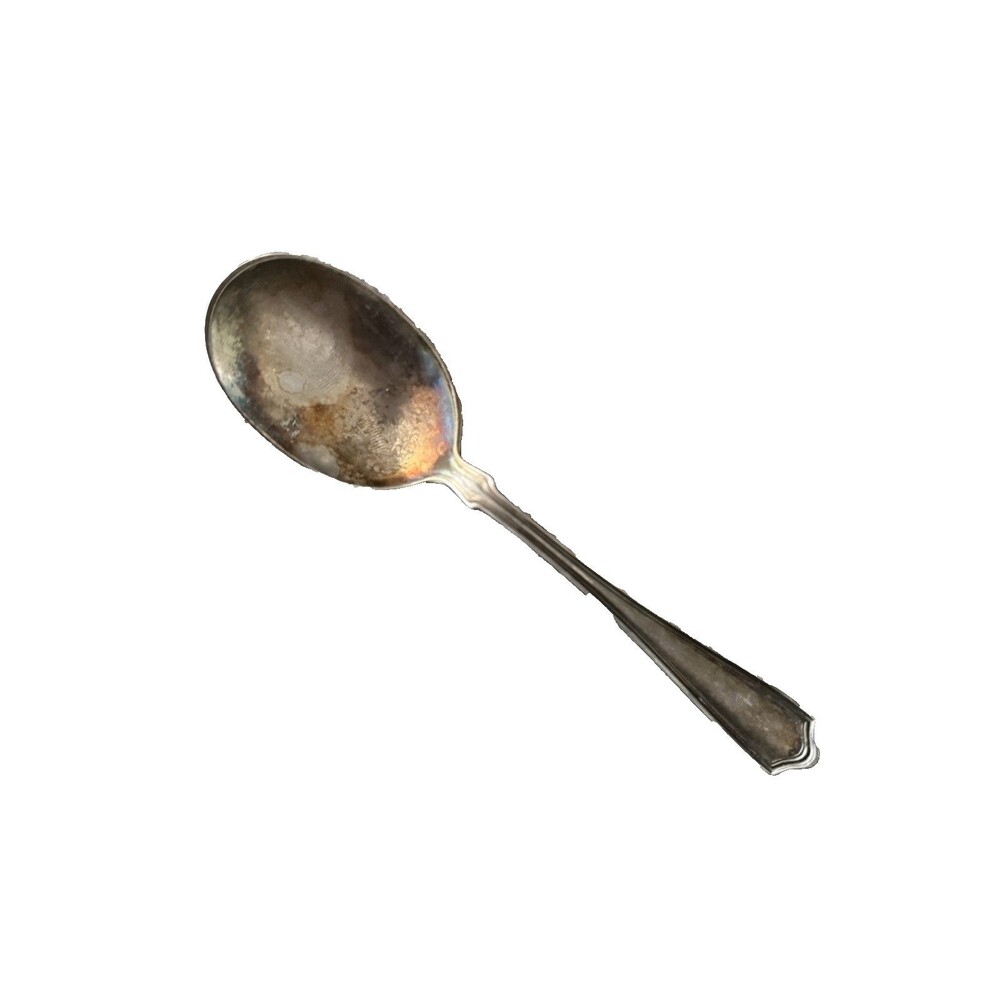Antique 1912 Gorham Elmwood Bradford EP Oval Bowl Soup Spoon Hotel Silver Patina